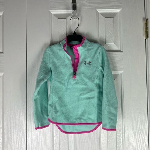 Underarmour Girls Teal Fleece Pullover 4 - Picture 1 of 3